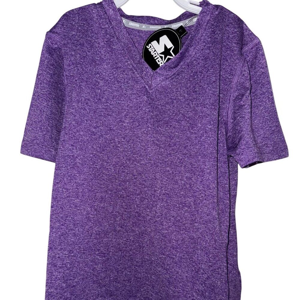 Starter Girls Purple Heather T-Shirt Crew Neck Short Sleeves Polyester Size S